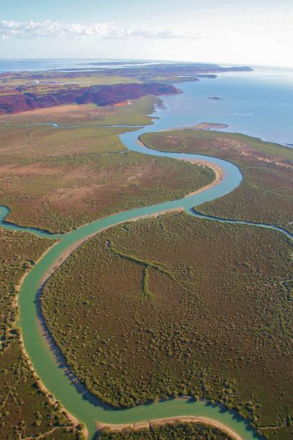 Airport creek yesterday morning from the sky